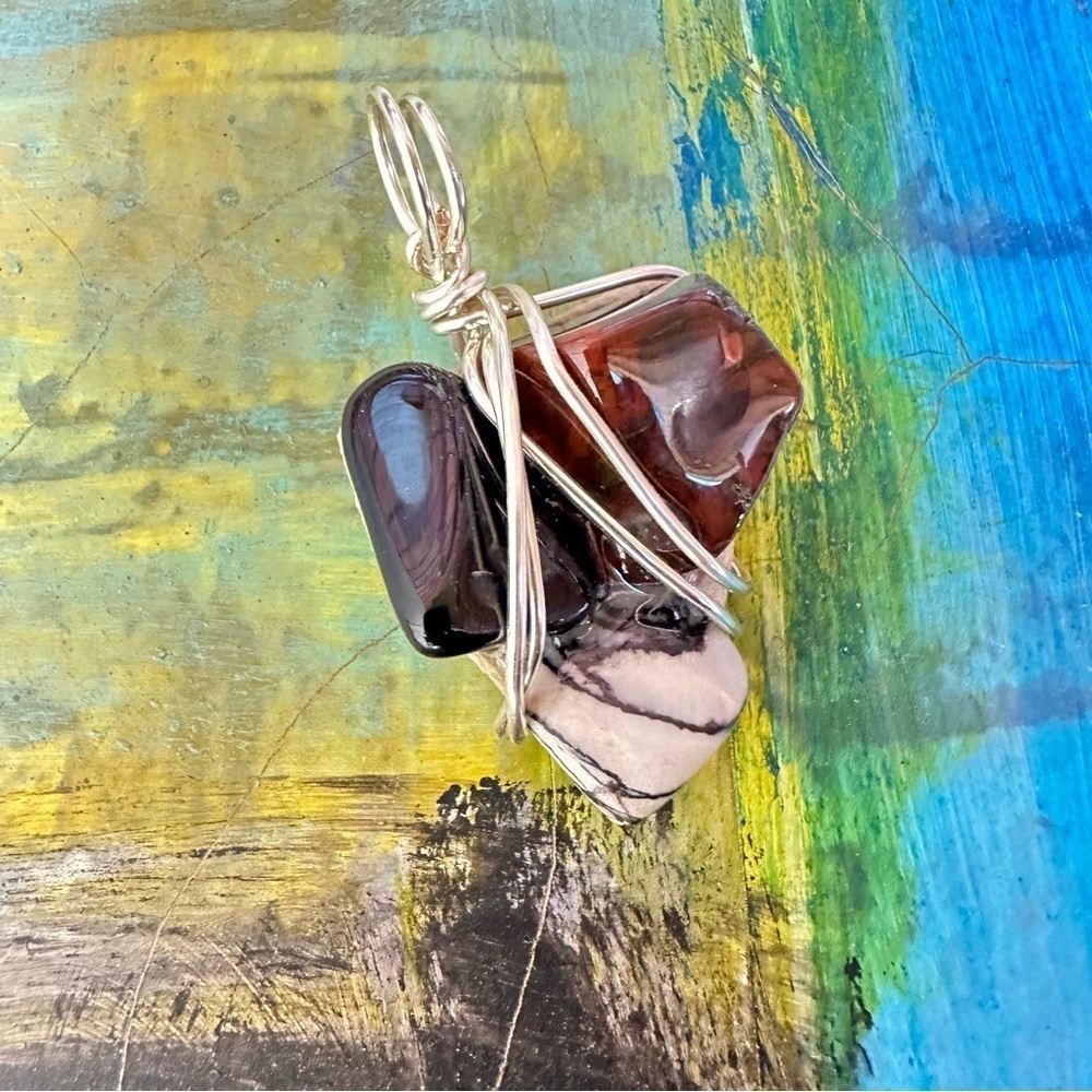 Handcrafted Artisan Jewelry Pendant Genuine Natural Art to Wear Wire Wrapped - Picture 9 of 13